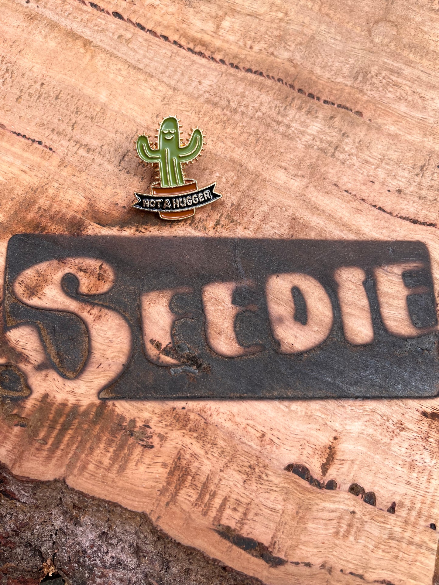 "Not a Hugger" 🌵Cactus Enamel Pin