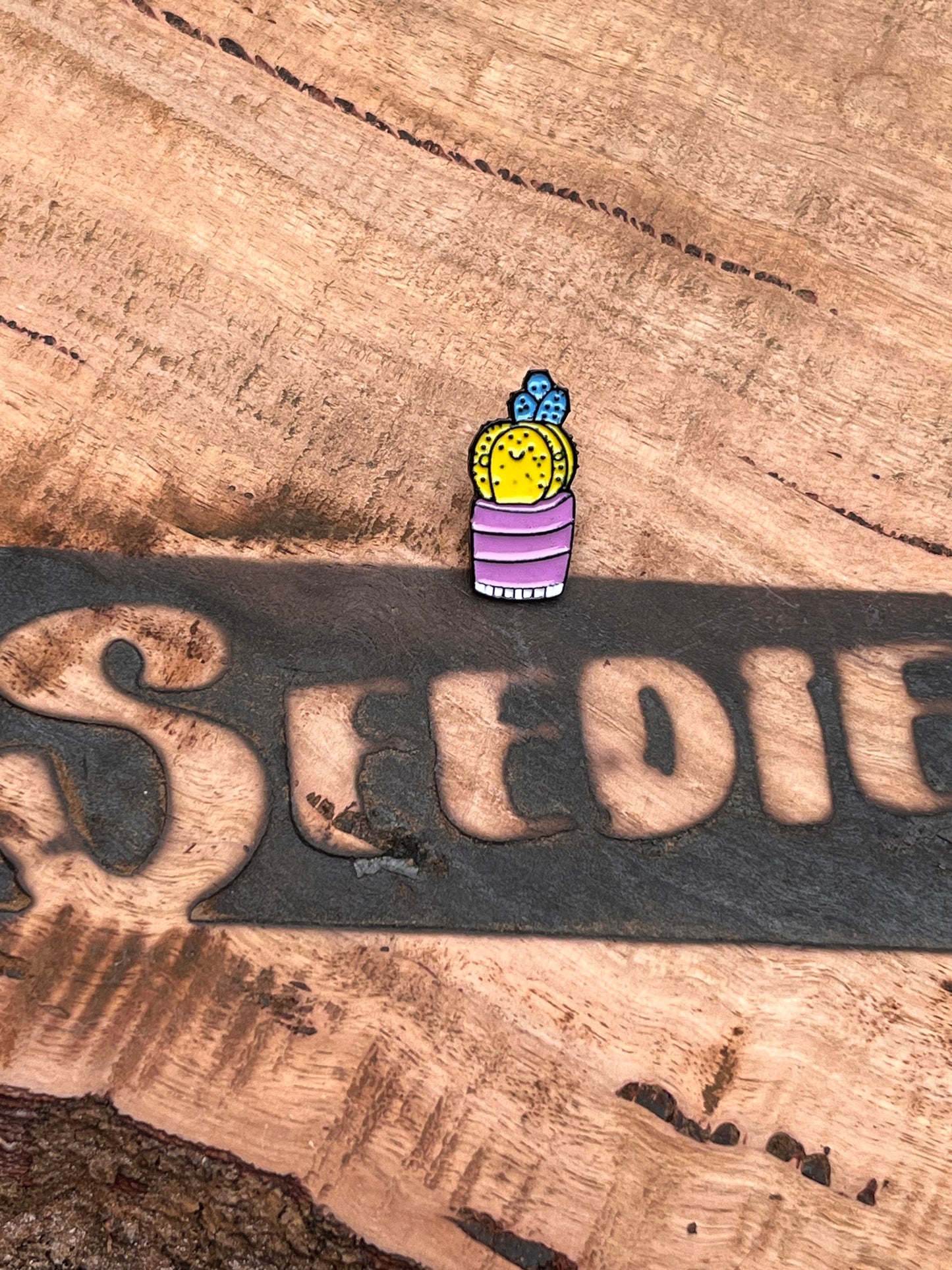 Well Hello Yellow Cactus Enamel Pin 🌵