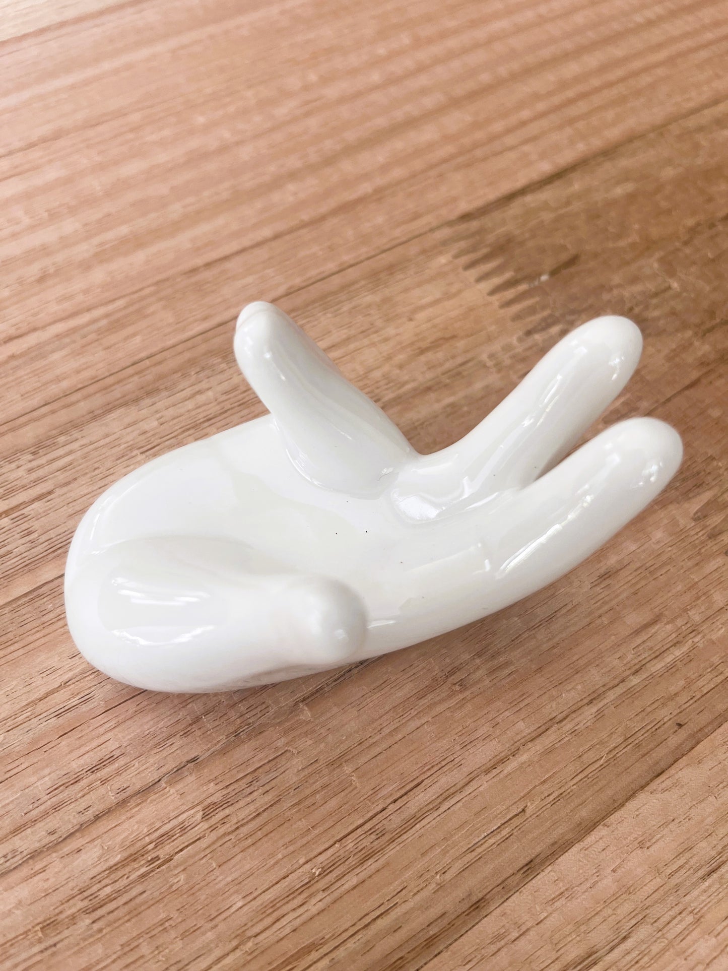 White Ceramic Hand Air Plant Holder