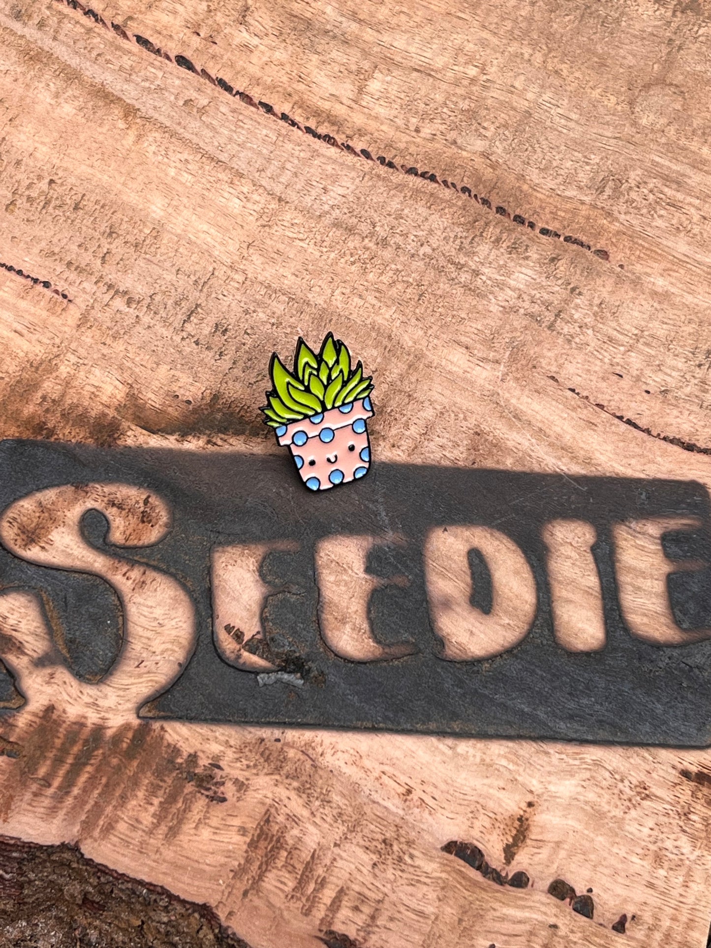 Funky Punky Plant Pot Enamel Pin