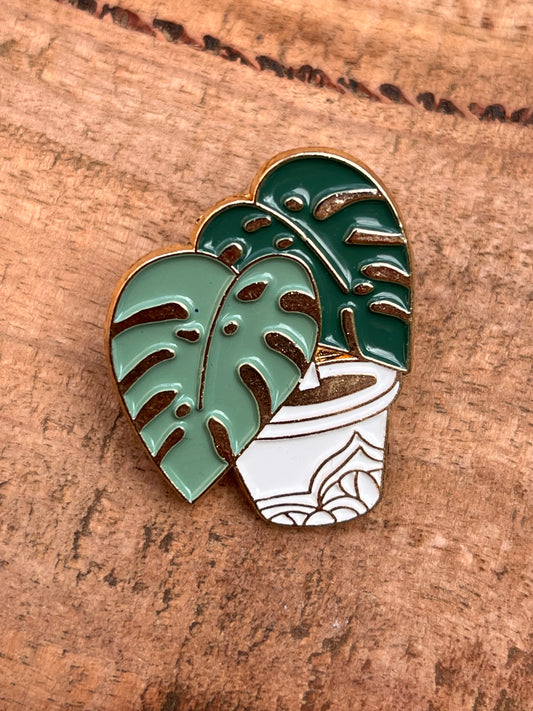 Monstera Pot Plant Enamel Pin 🪴