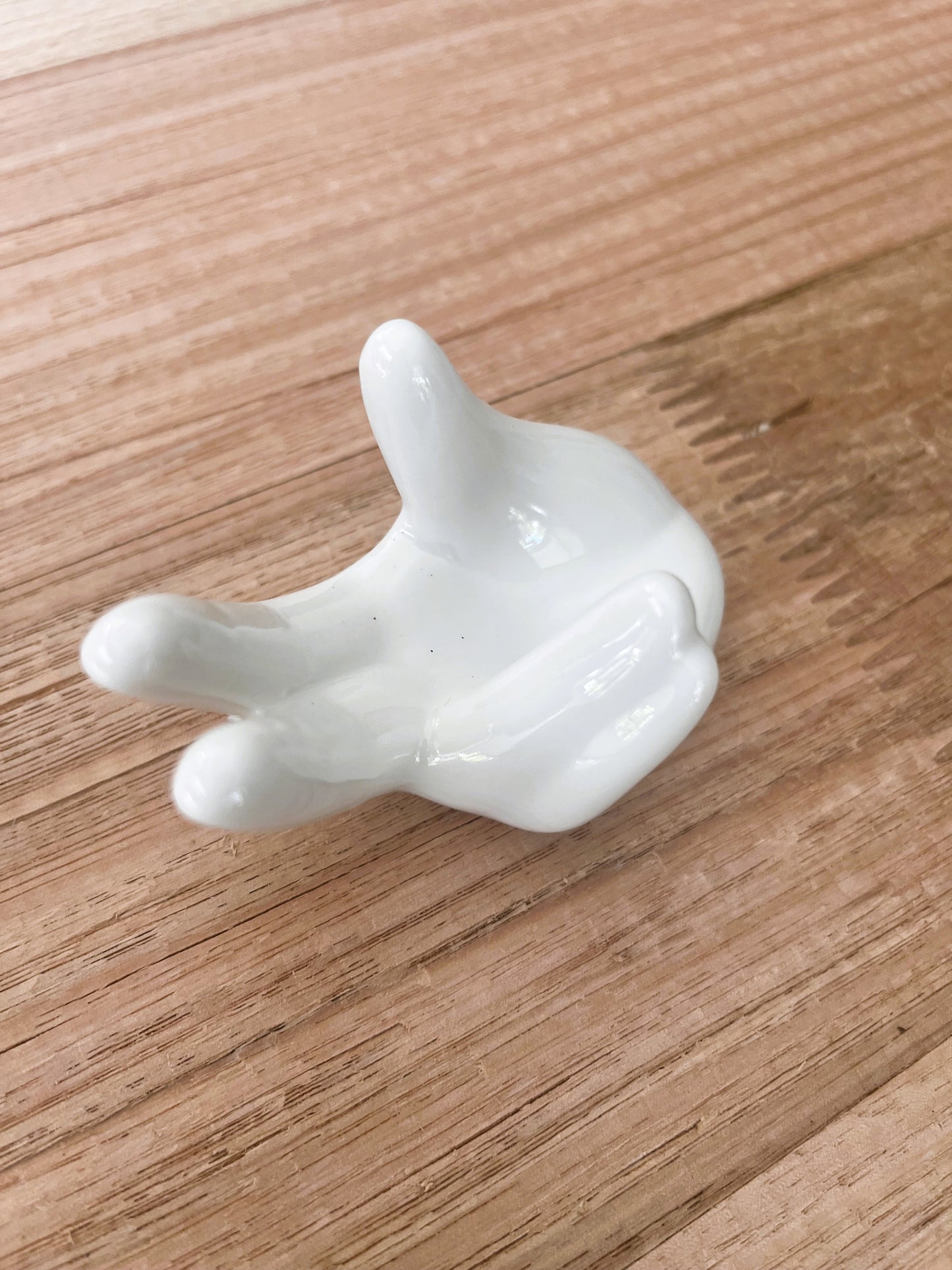 White Ceramic Hand Air Plant Holder