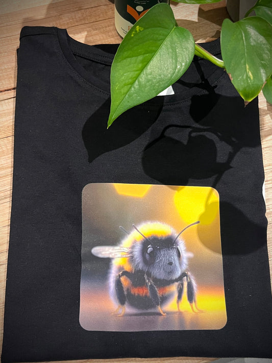 Adorable Fluffy Bee - Men's and Ladies Crewneck T-shirt 🐝