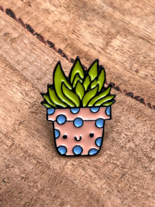 Funky Punky Plant Pot Enamel Pin