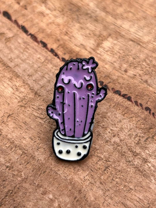 Happy Purple Cactus Enamel Pin 💜🌵