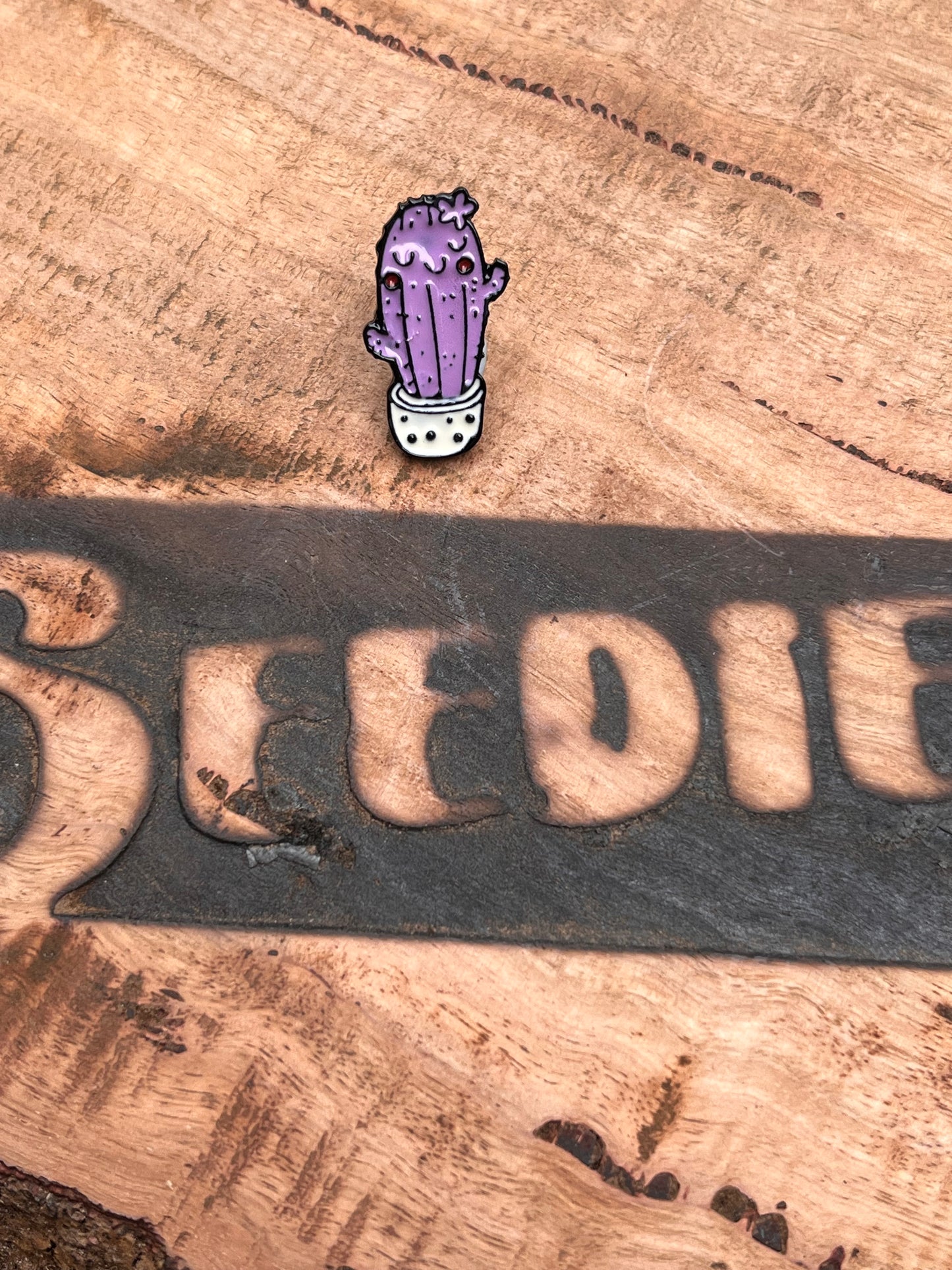 Happy Purple Cactus Enamel Pin 💜🌵